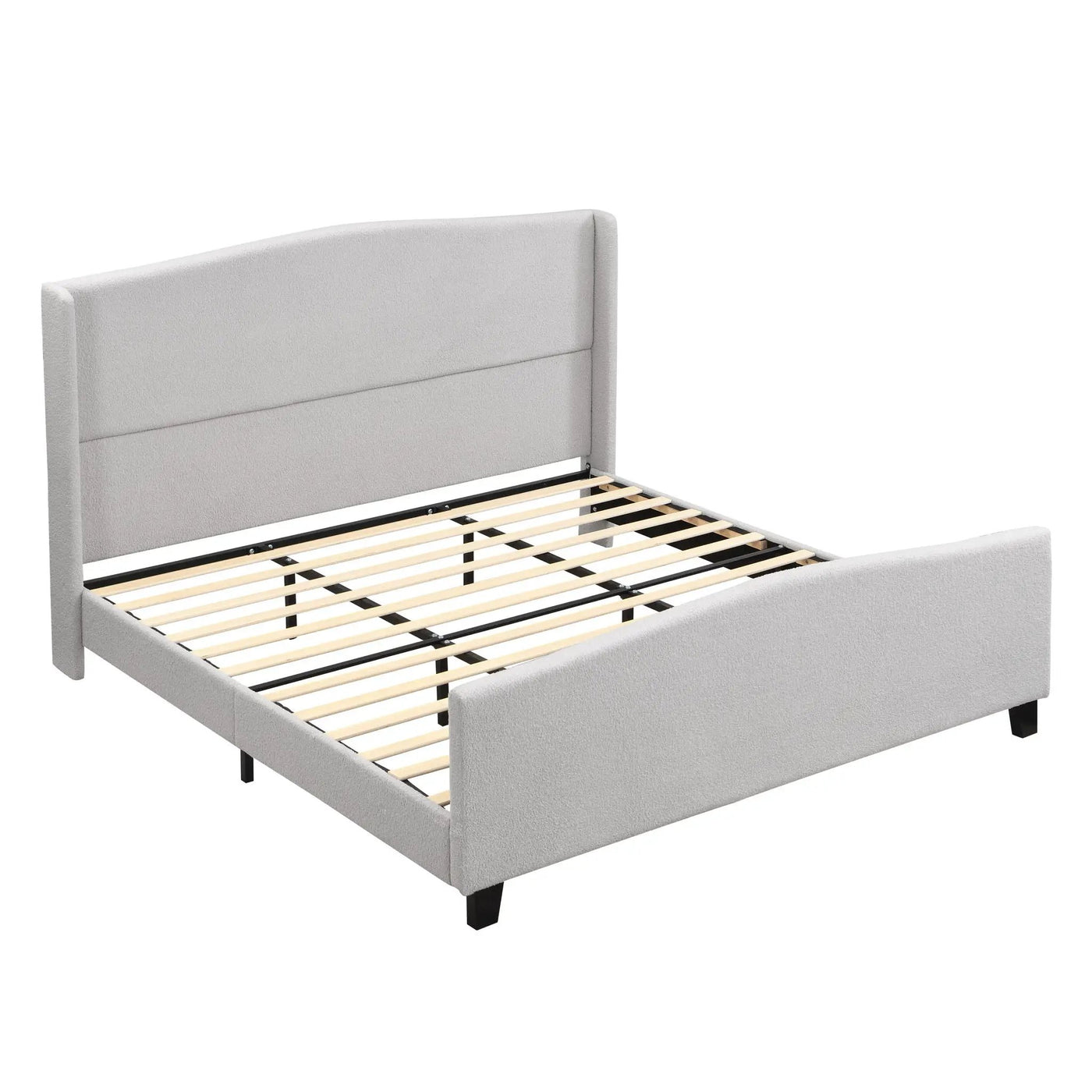 Platform Bed Frame With Tall Headboard And High Footboard by HouseOfZazla