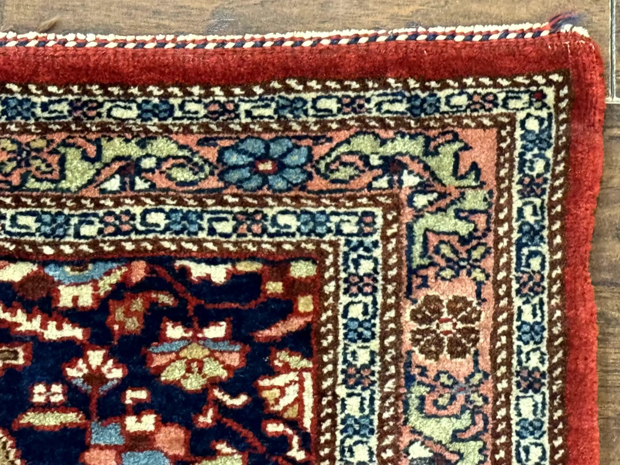 Persian Bidjar Rug 2.7 x 4, Red and Navy Blue, Small Persian Area Rug, Semi Antique by Jewel Rugs