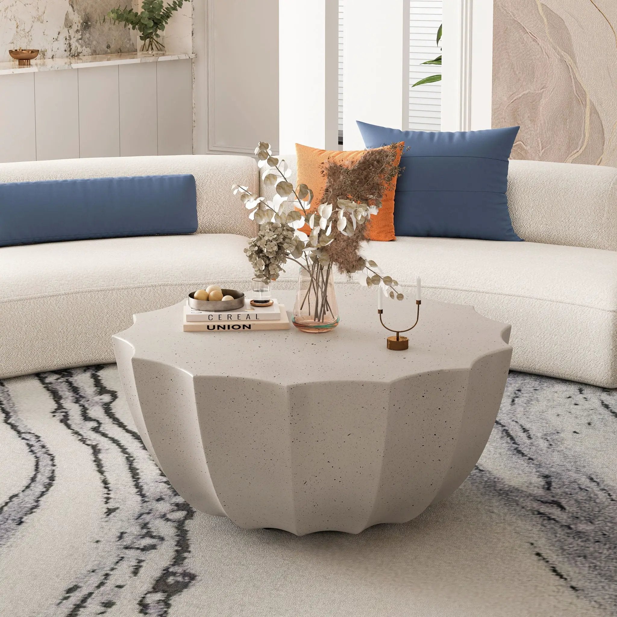 Modern Round Coffee Table For Indoor / Outdoor by Unique Piece Furniture