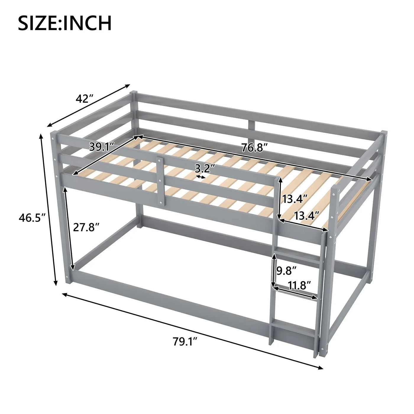 Floor Bunk Bed With Ladder by HouseOfZazla