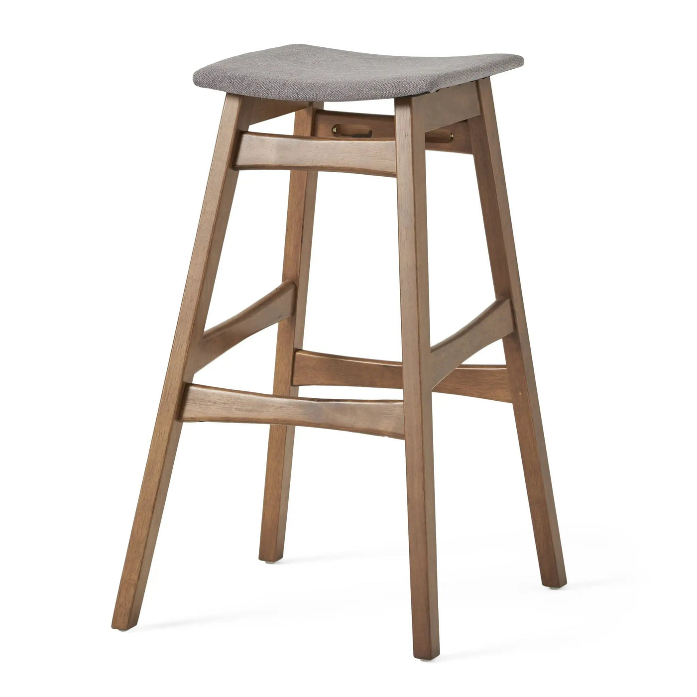Mid Century Modern Bar Stool Set With Upholstered Seating by HouseOfZazla