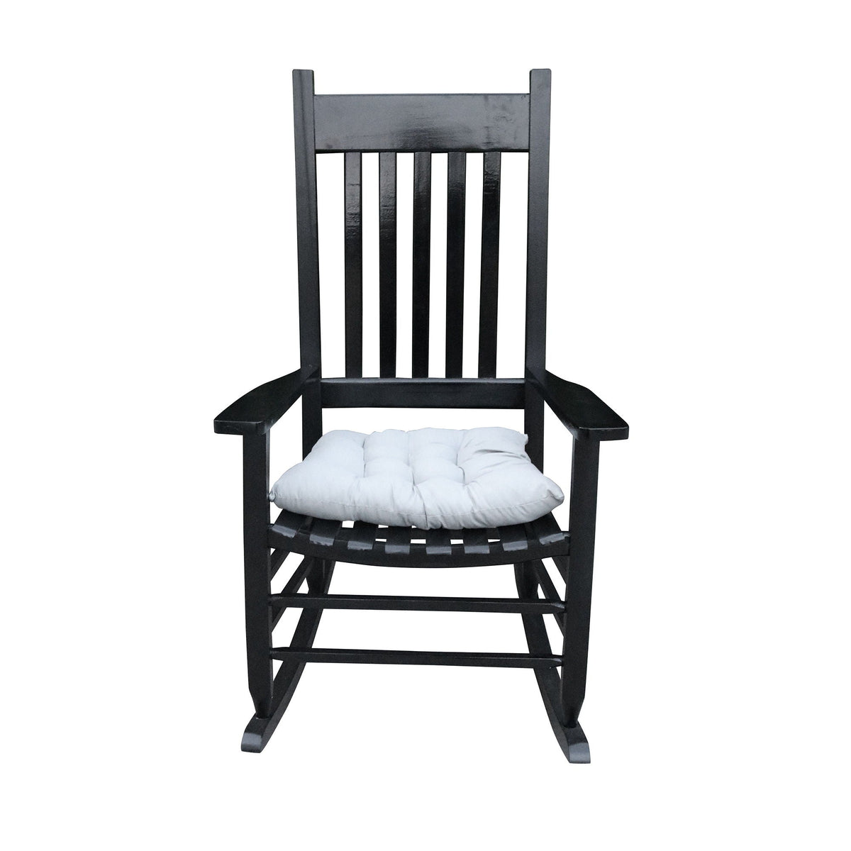 Classic Wooden Porch Rocker Chair with Comfortable Design - White or Black, photo 2 of 8