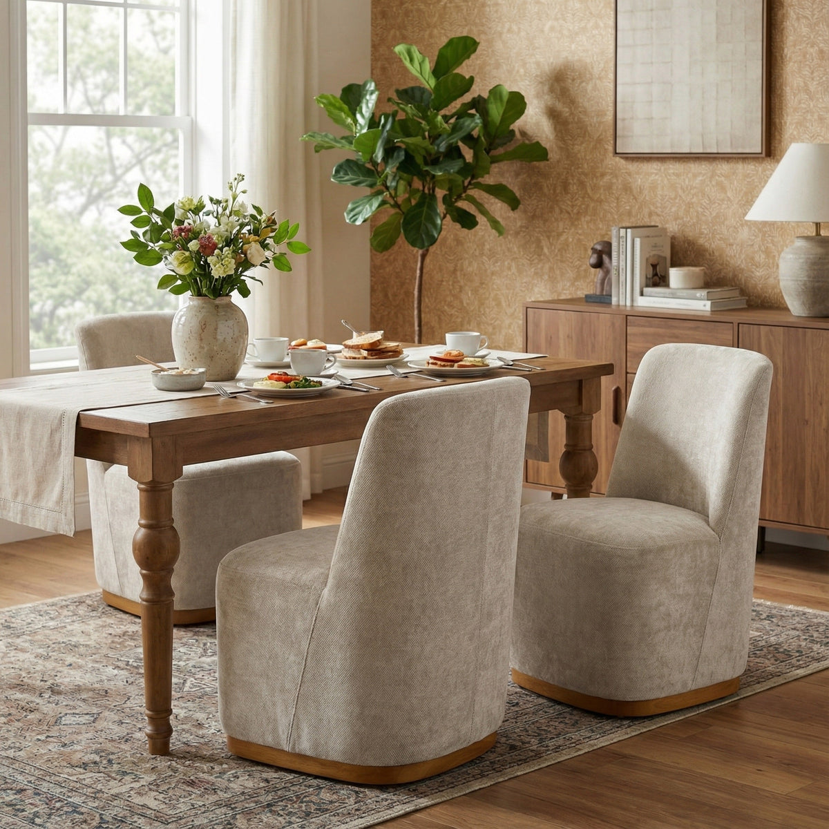 Modern Upholstered Dining Chair Set of 2, photo 2 of 10