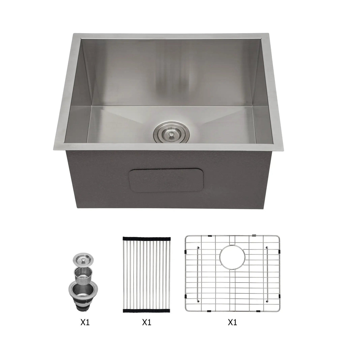 Modern Undermount Stainless Steel Kitchen Sink 16 Gauge, Deep Single Bowl by HouseOfZazla