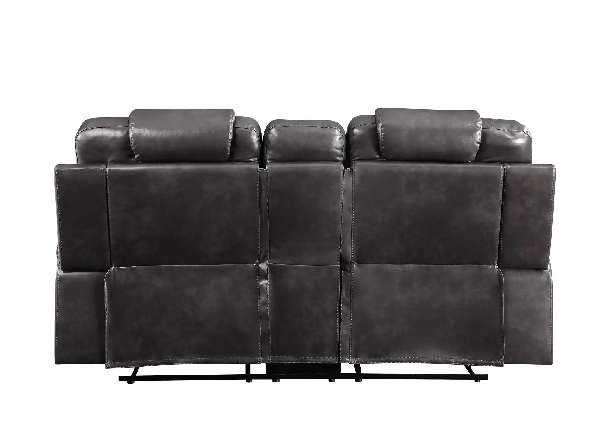 Braylon Recliner Loveseat With Cupholder Console - Brown by HouseOfZazla