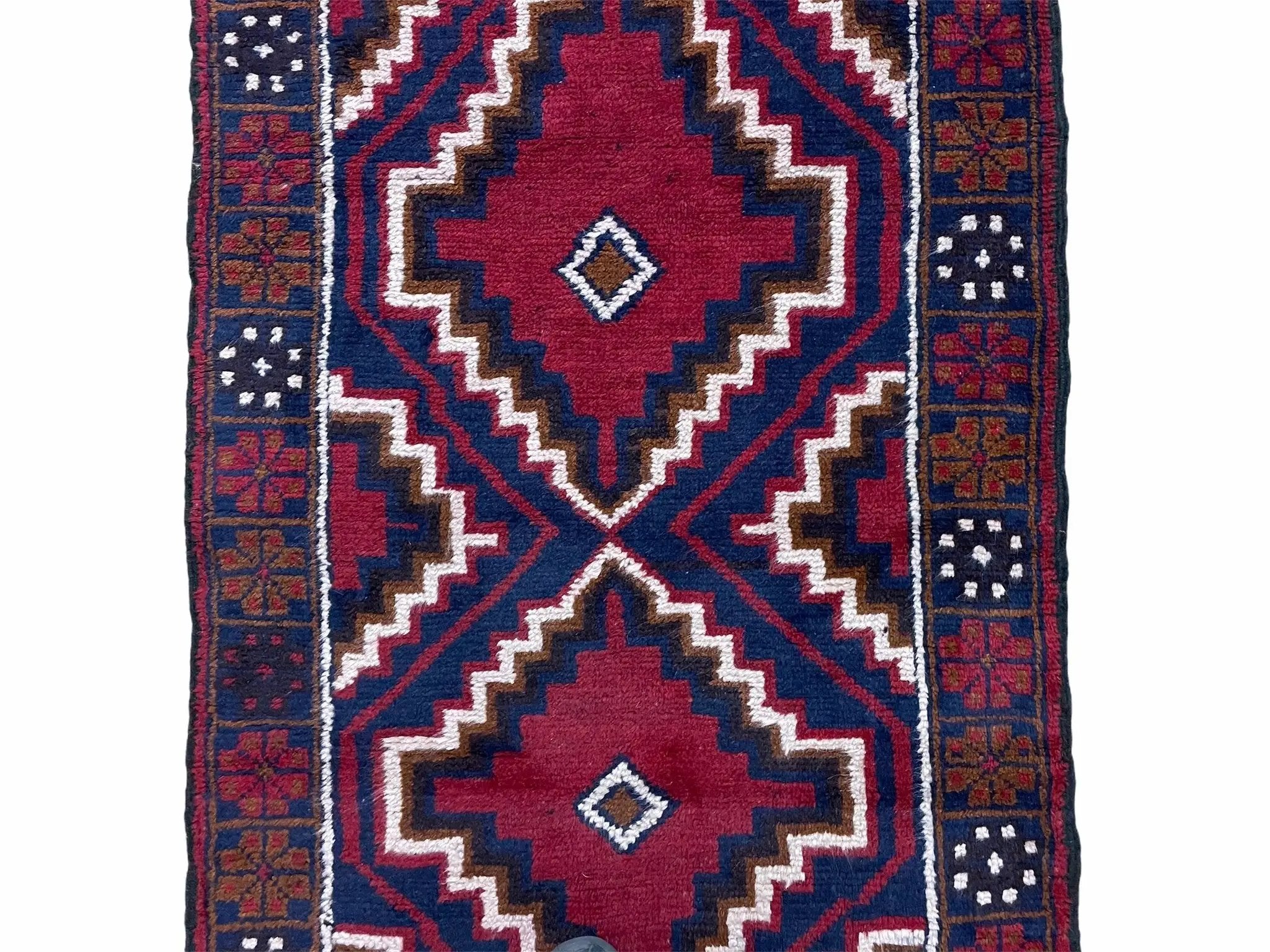 3 X 5 Vintage Handmade Tribal Wool Rug Balouchi Rug Afghan Rug Red Beige Nice by Jewel Rugs