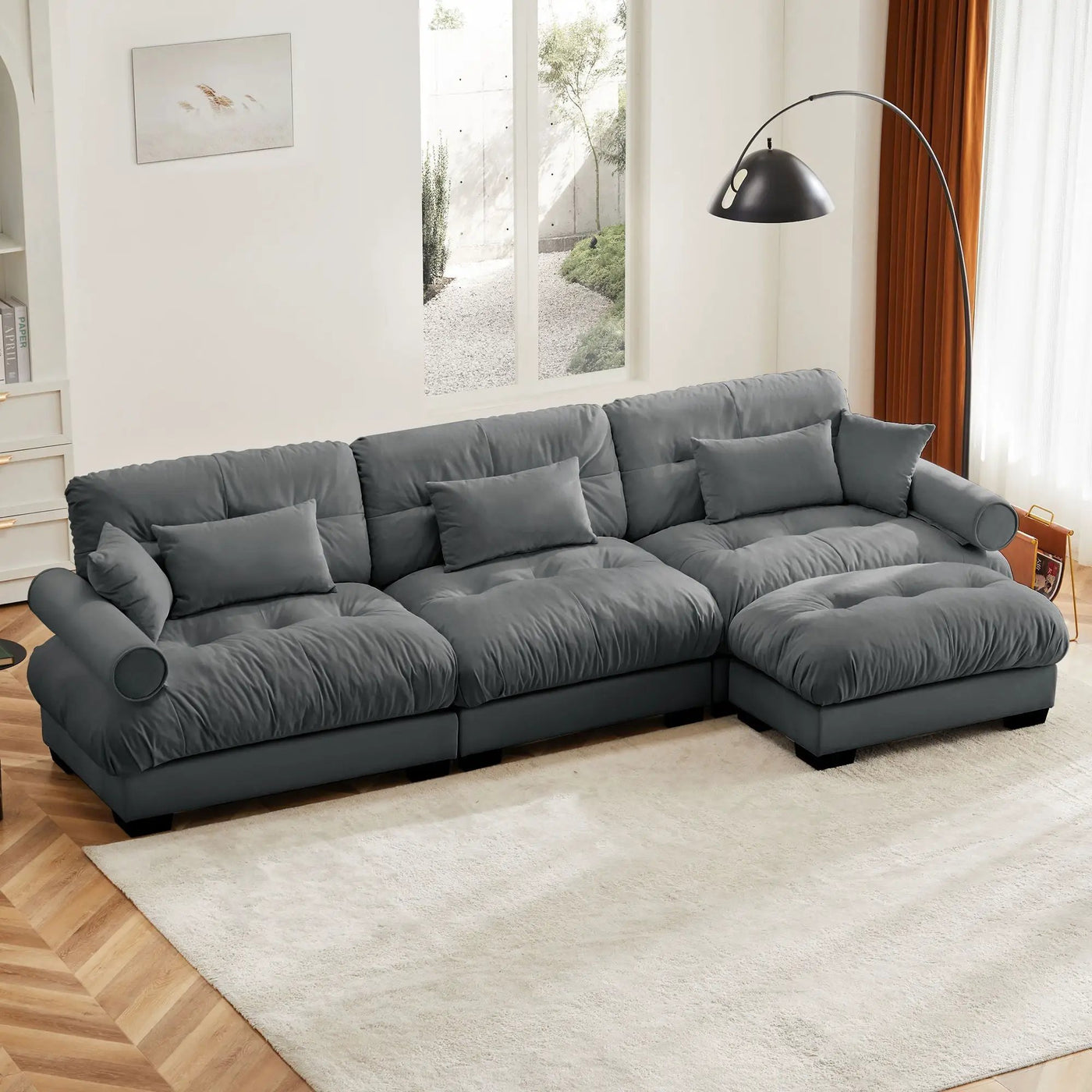 Super Comfort Oversized Modular Sectional Sofa With Movable Ottoman by HouseOfZazla