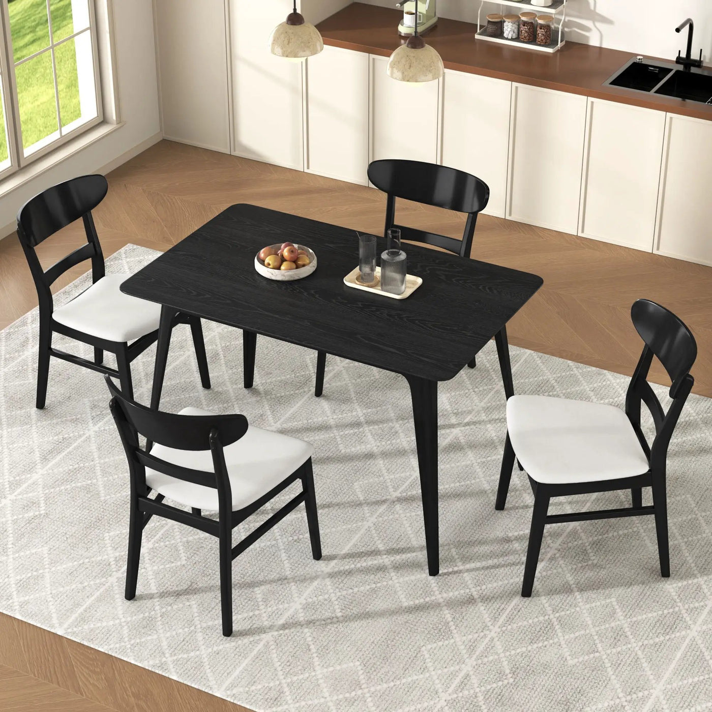 5 Piece Dining Set With Table And 4 Upholstered Chairs by HouseOfZazla