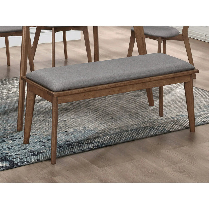 Upholstered Dining Bench - Brown / Gray by HouseOfZazla