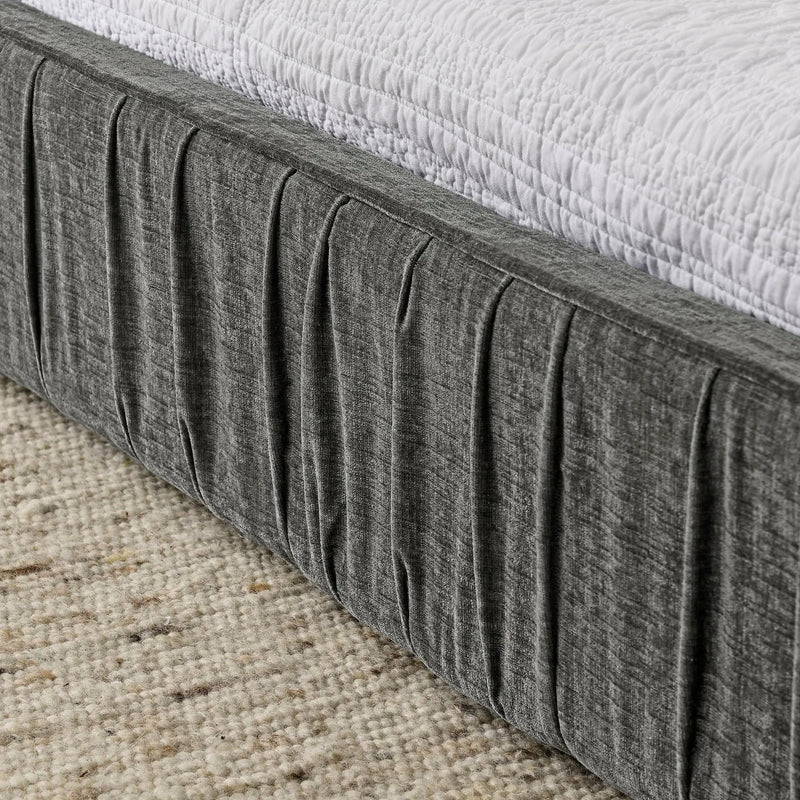 Modern Upholstered Platform Bed Frame With Pleated Design by HouseOfZazla