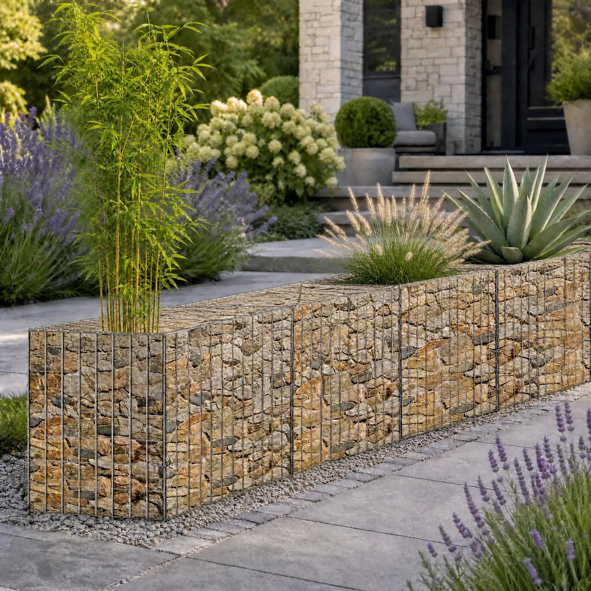 Galvanized Steel Tall Gabion Basket with Multiple Compartments by HouseOfZazla