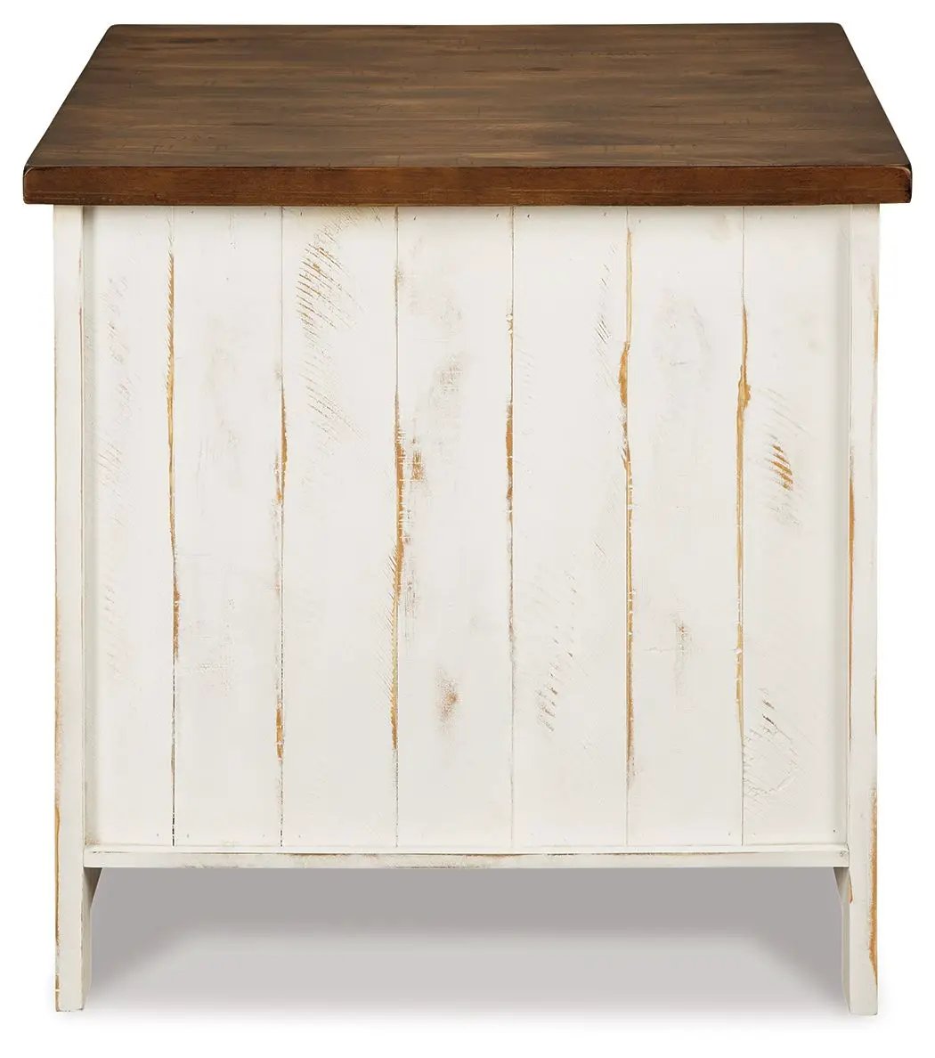 Wystfield - Rectangular End Table - 2 Doors - White / Brown by Unique Piece Furniture