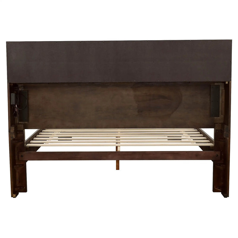 Jessica California King LED Storage Bookcase Bed Cappuccino by Unique Piece Furniture