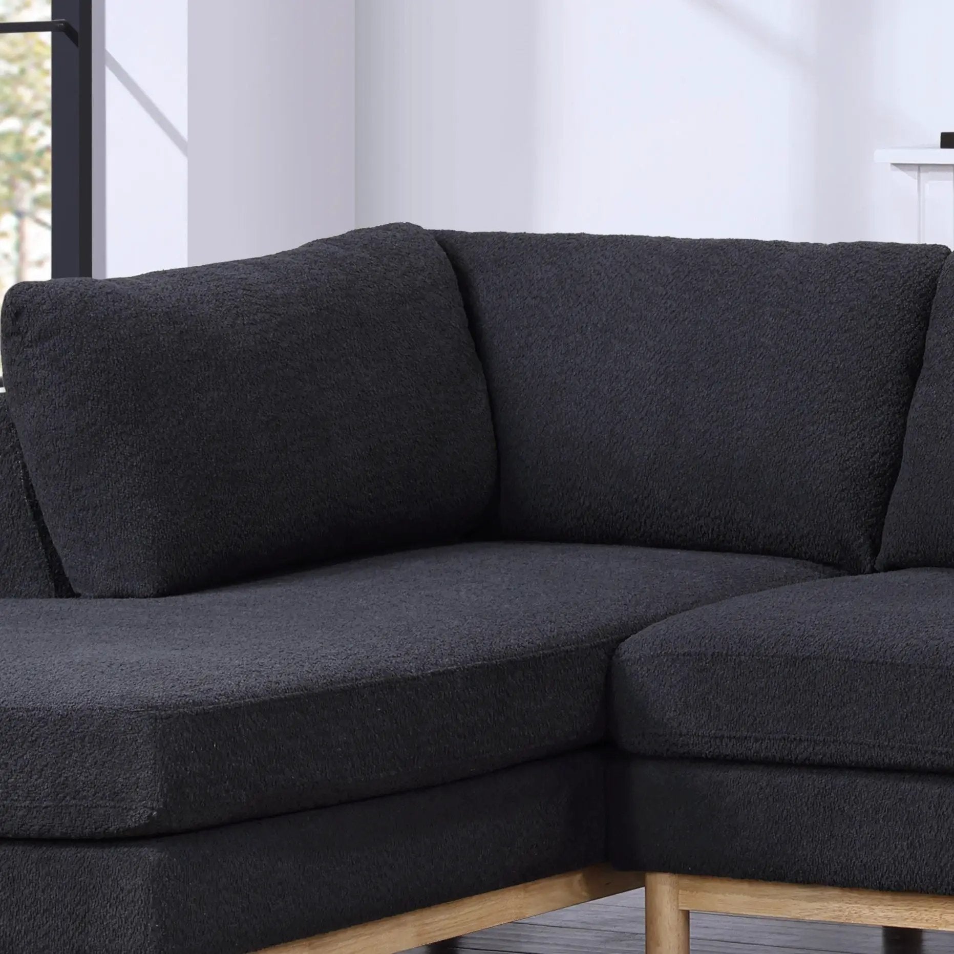 Hallie - Wide Sherpa Double Chaise U-Shape Sectional Sofa by Unique Piece Furniture