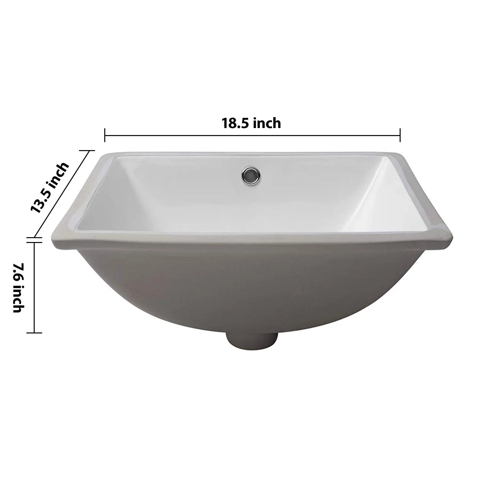 European Style Ceramic Rectangular Undermount Bathroom Sink With Overflow by HouseOfZazla
