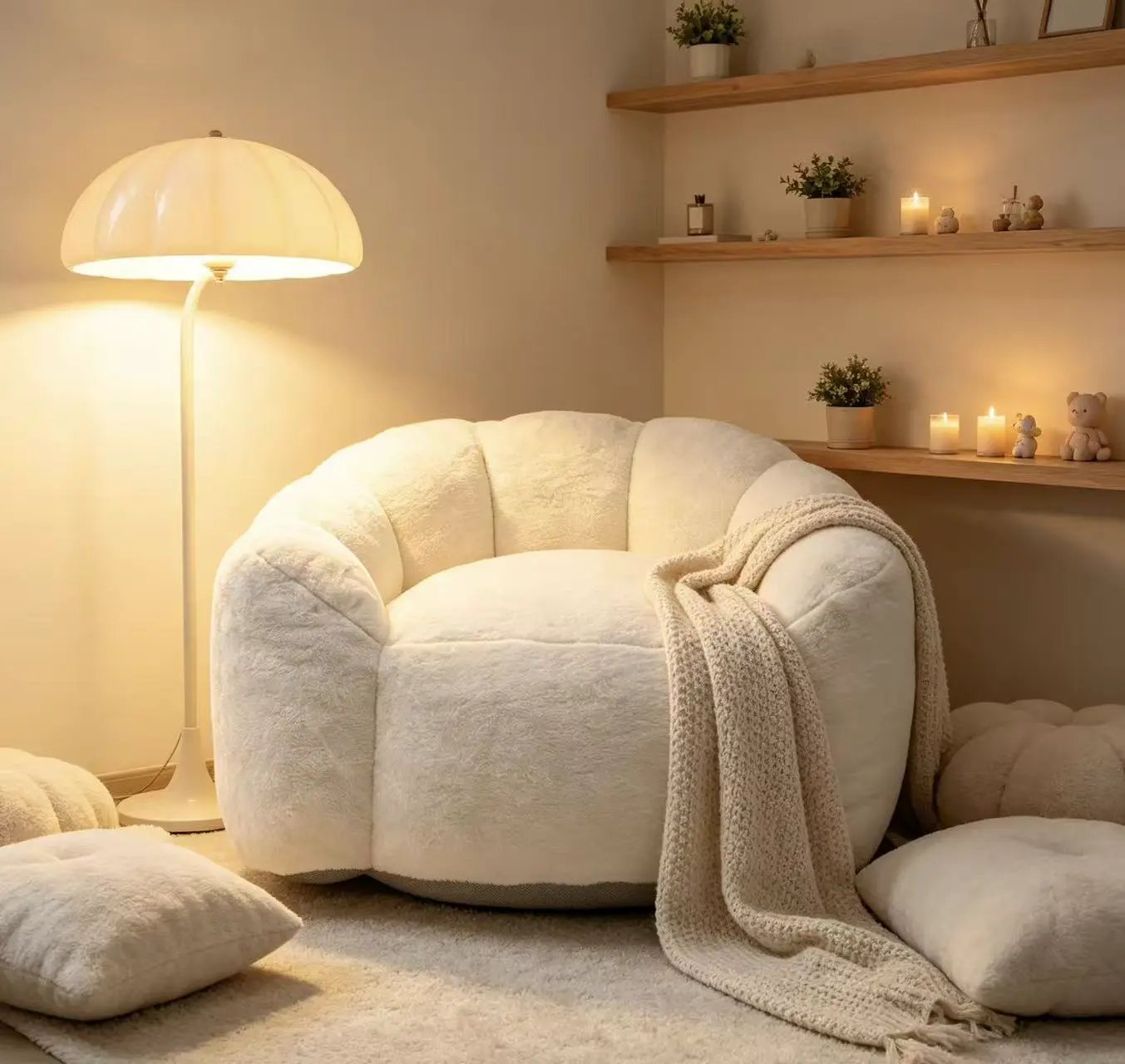 Large Single Petal Cloud Comfortable Lazy Sofa Chair by HouseOfZazla