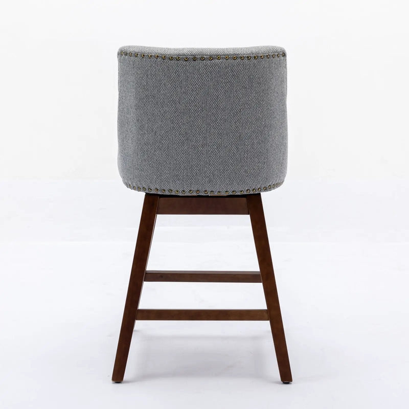 Counter Height Swivel Barstools, 26'' H Seat Height Upholstered Bar Stools (Set of 2), Fabric by HouseOfZazla