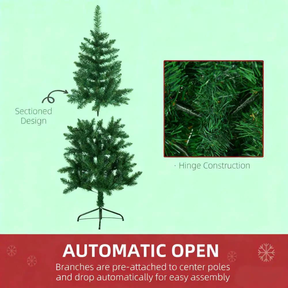 Artificial Half Christmas Trees with Auto Open Steel Base by HouseOfZazla