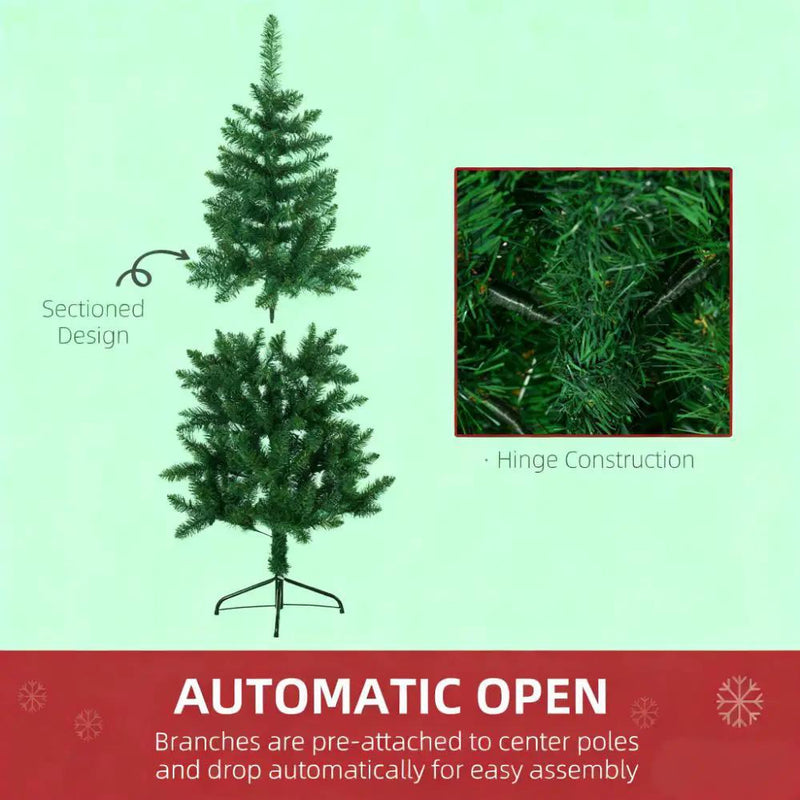 Artificial Half Christmas Trees with Auto Open Steel Base by HouseOfZazla