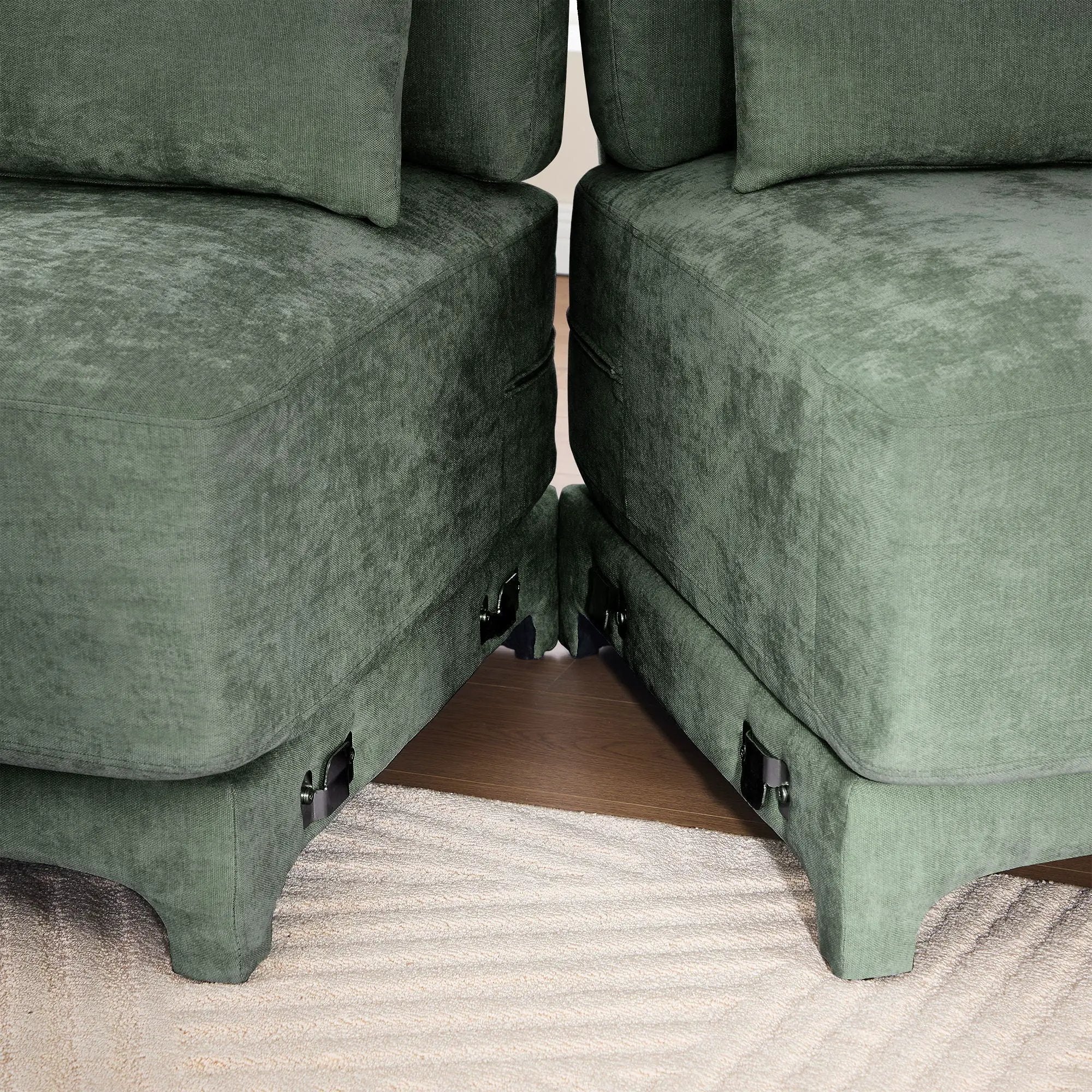 Stylish Sofa With Ottoman And Lumbar Pillows, Ergonomic Design by HouseOfZazla