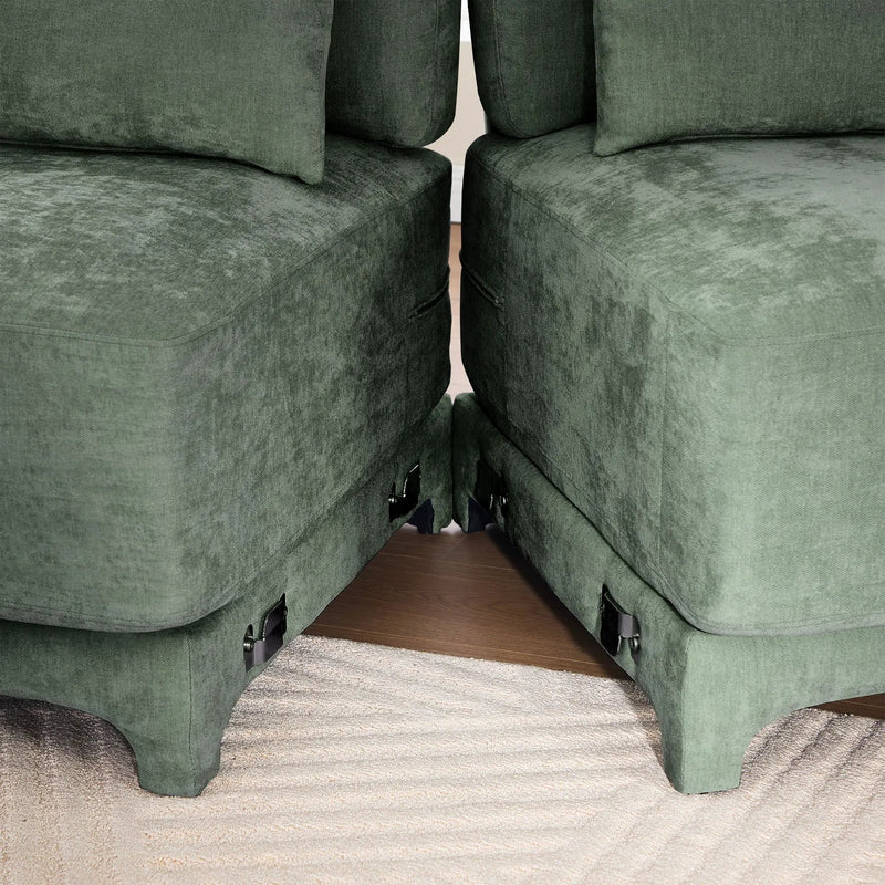 Stylish Sofa With Ottoman And Lumbar Pillows, Ergonomic Design by HouseOfZazla