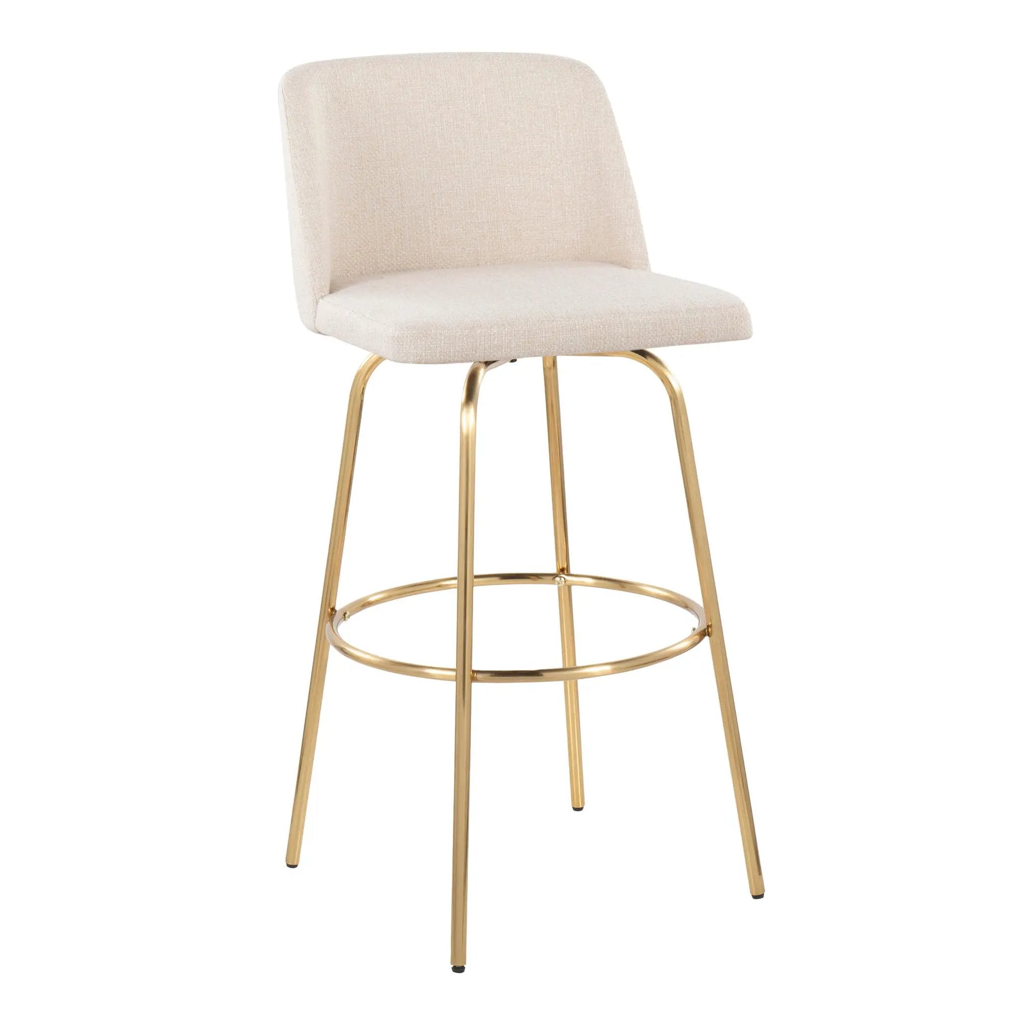 Toriano - Contemporary Fixed Height Barstool With Swivel And Round Footrest (Set of 2) by Unique Piece Furniture