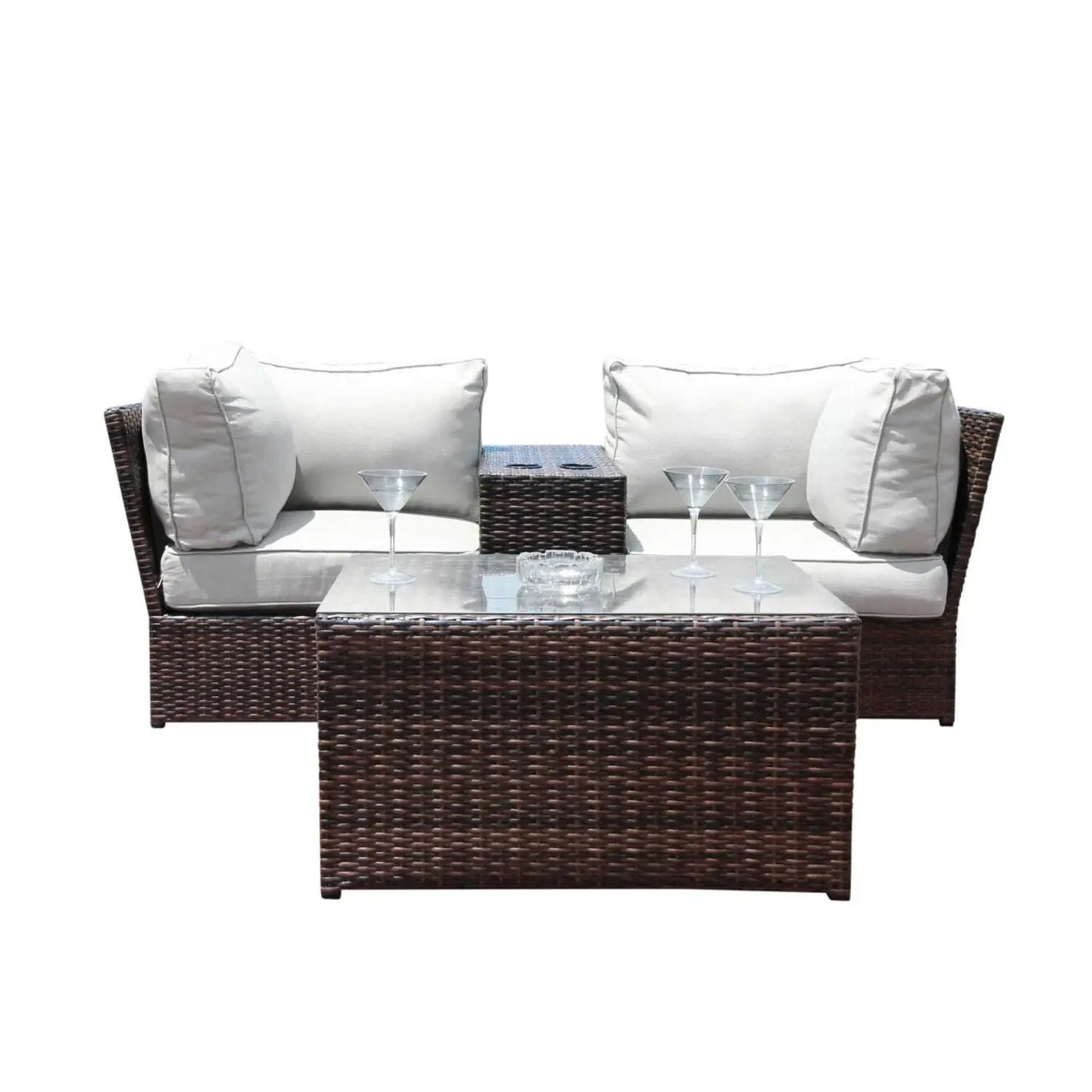 Comfortable Modern Patio Rattan Sectional Set With Cushions by Unique Piece Furniture