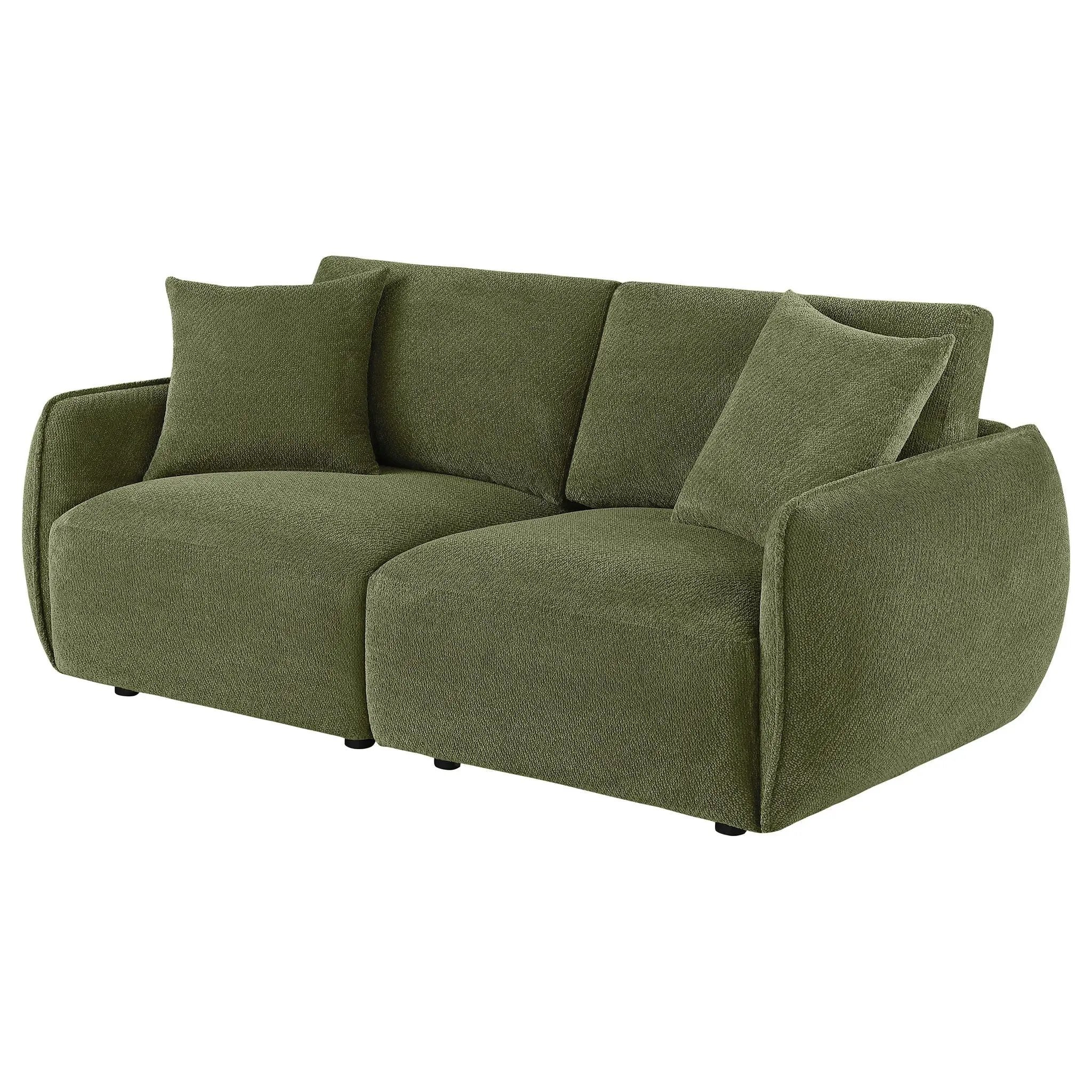 Elysia Chenille Upholstered Modular Lounge Loveseat Green by Unique Piece Furniture