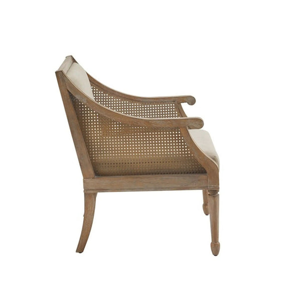 Transitional Cane Accent Armchair And Back Cushion - Natural, photo 2 of 7