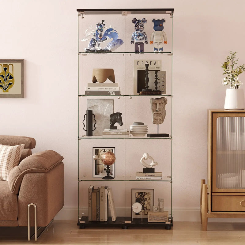 Display Cabinet With Shelf Double Doors And Lock by HouseOfZazla