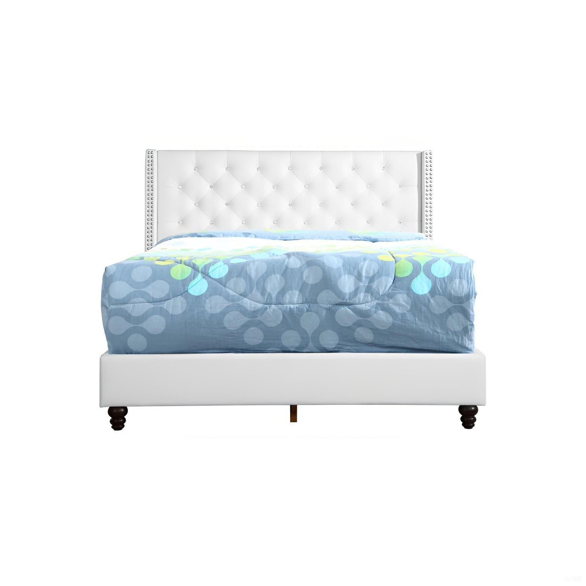 Upholstered Nailhead Trim Chic Bed with Tufted Headboard - Multiple Colors, photo 7 of 40