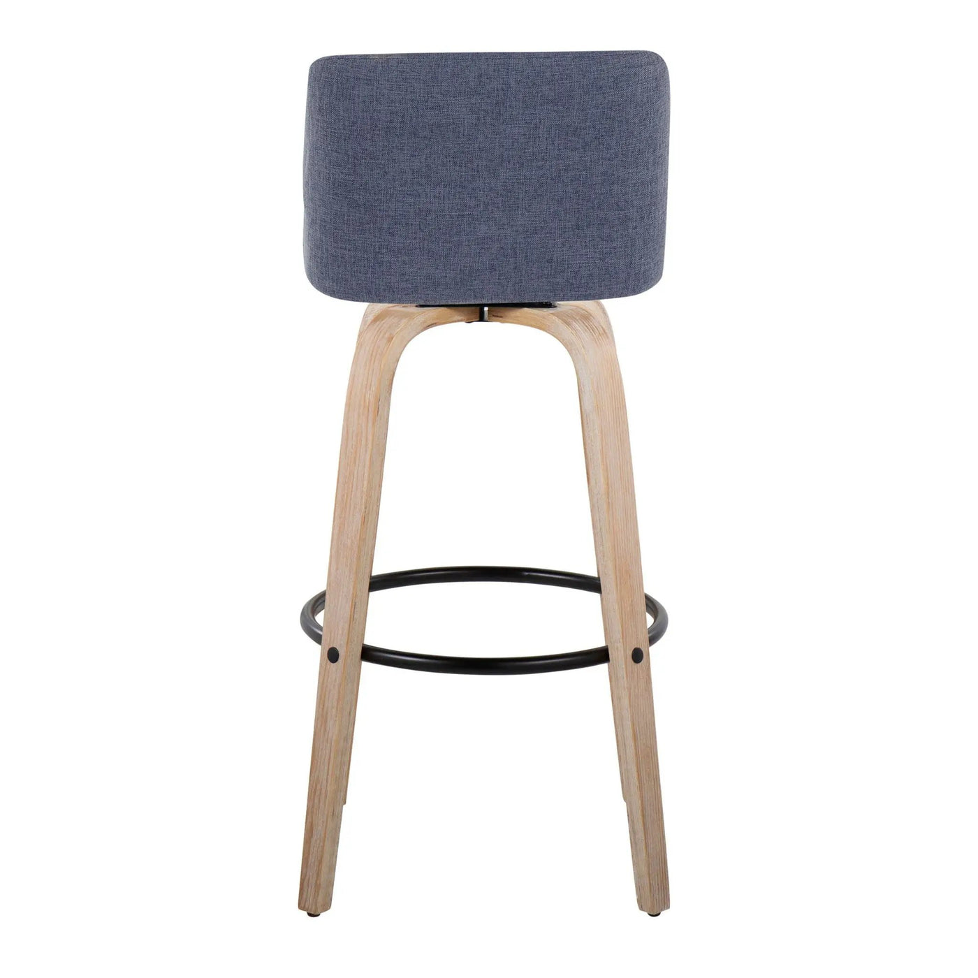 Toriano - Mid-Century Modern Fixed Height BarStool With Round Footrest (Set of 2) by HouseOfZazla