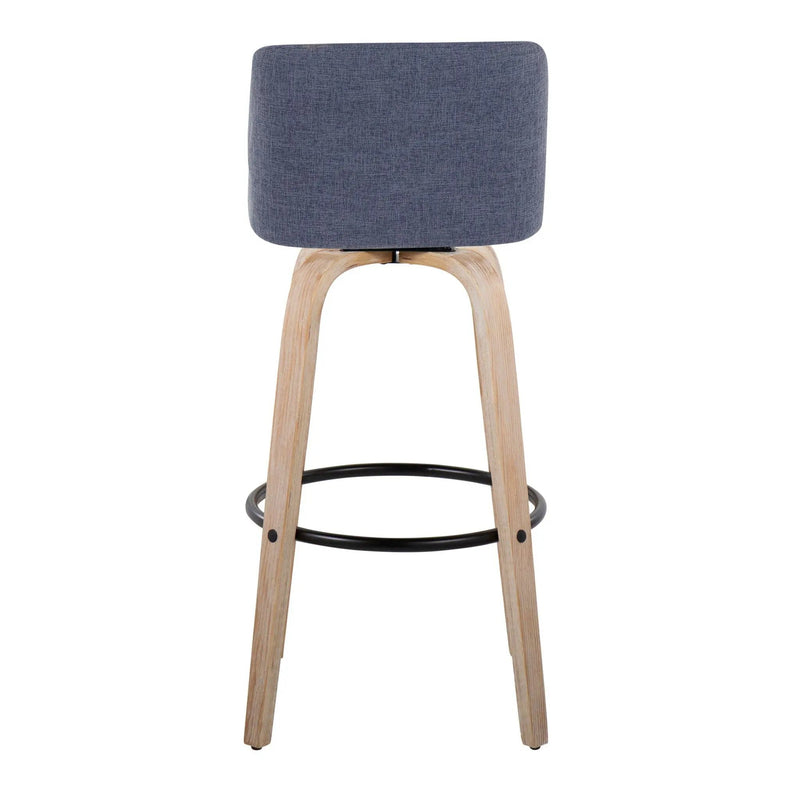 Toriano - Mid-Century Modern Fixed Height BarStool With Round Footrest (Set of 2) by Unique Piece Furniture