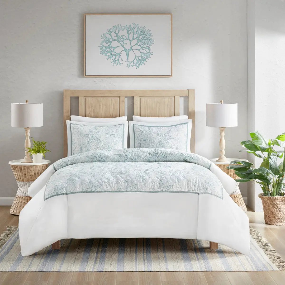 Duvet Cover Mini Set White Full/Queen by HouseOfZazla