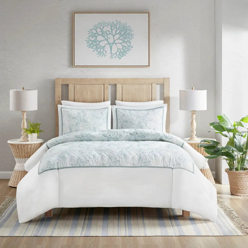 Duvet Cover Mini Set White Full/Queen by HouseOfZazla