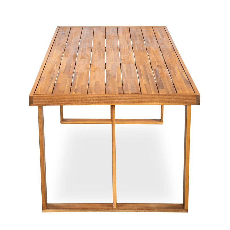 7 Pieces Acacia Wood Outdoor Dining Set with Cream Cushions by HouseOfZazla