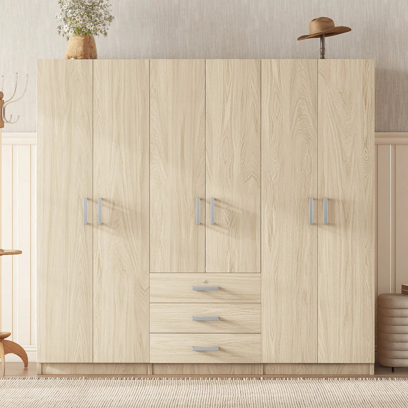 6-Doors Wooden Wardrobe Storage for Bedroom by HouseOfZazla