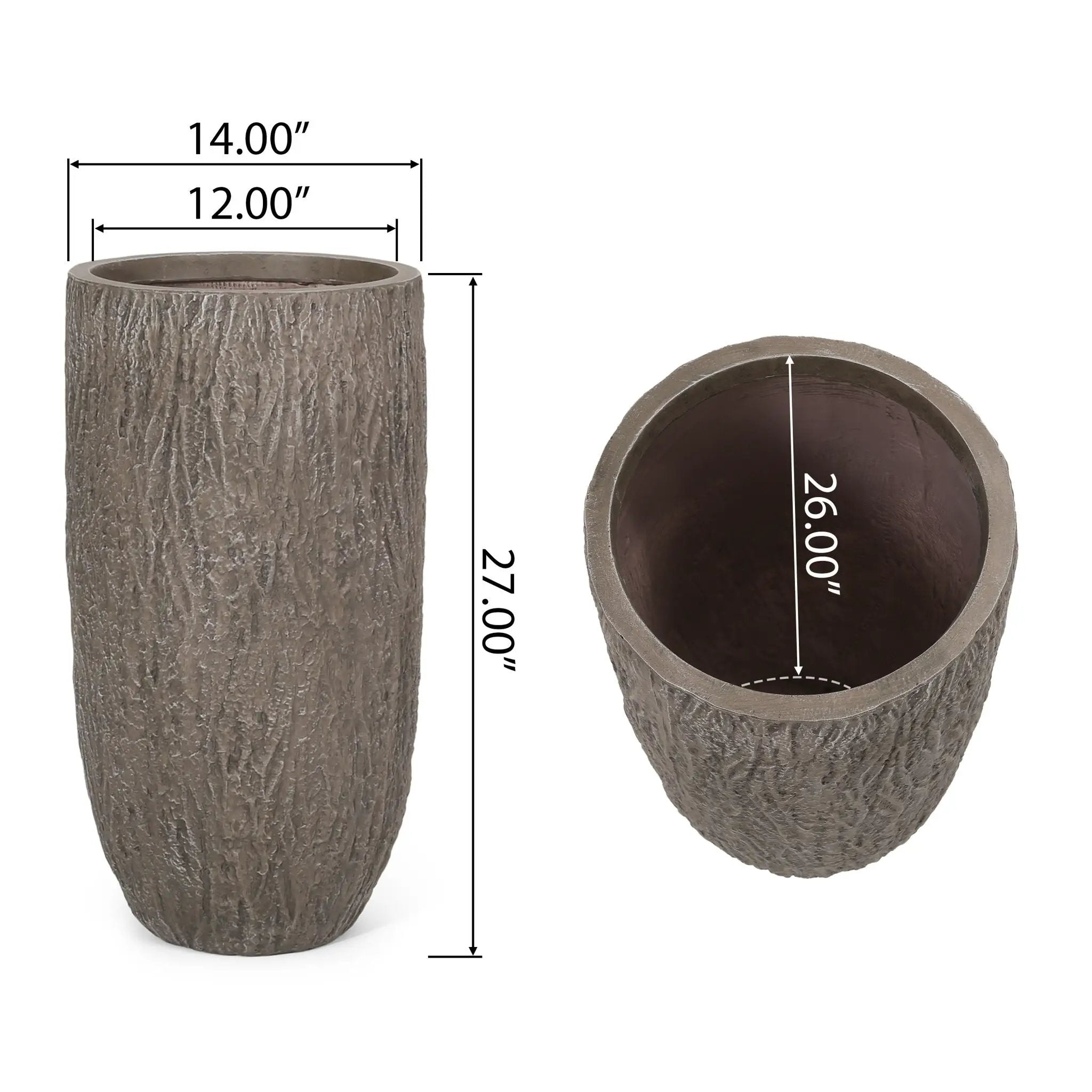 Magnesium Oxide Planter For Outdoor Use - Natural Wood by HouseOfZazla