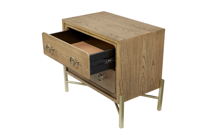 2 Drawer Nightstand With USB - Latte, photo 2 of 7