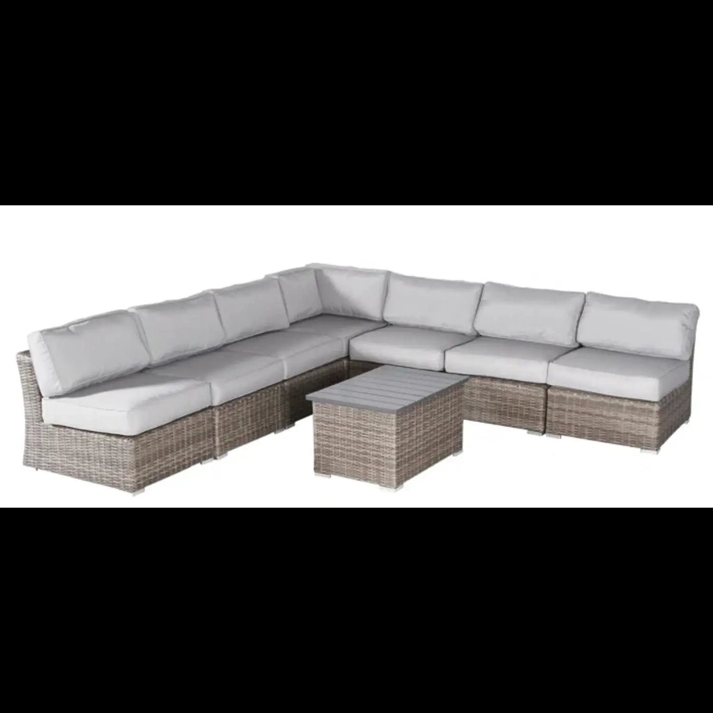 Wicker Sectional Sofa With Cushions And Table by HouseOfZazla