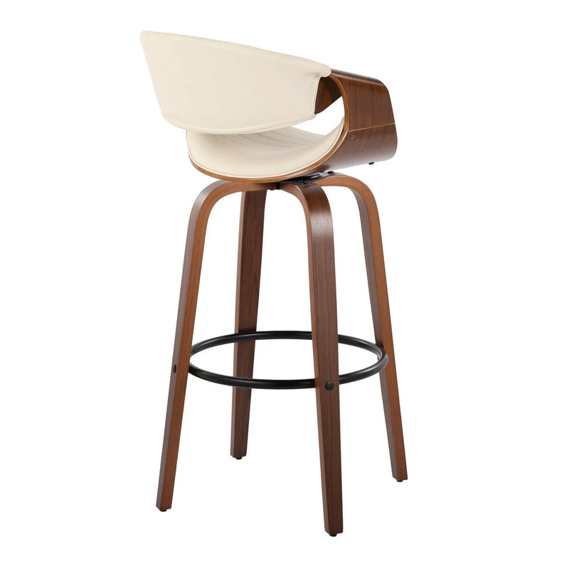 Symphony - Mid Century Modern Fixed Height Barstool With Swivel And Round Footrest (Set of 2) by Unique Piece Furniture