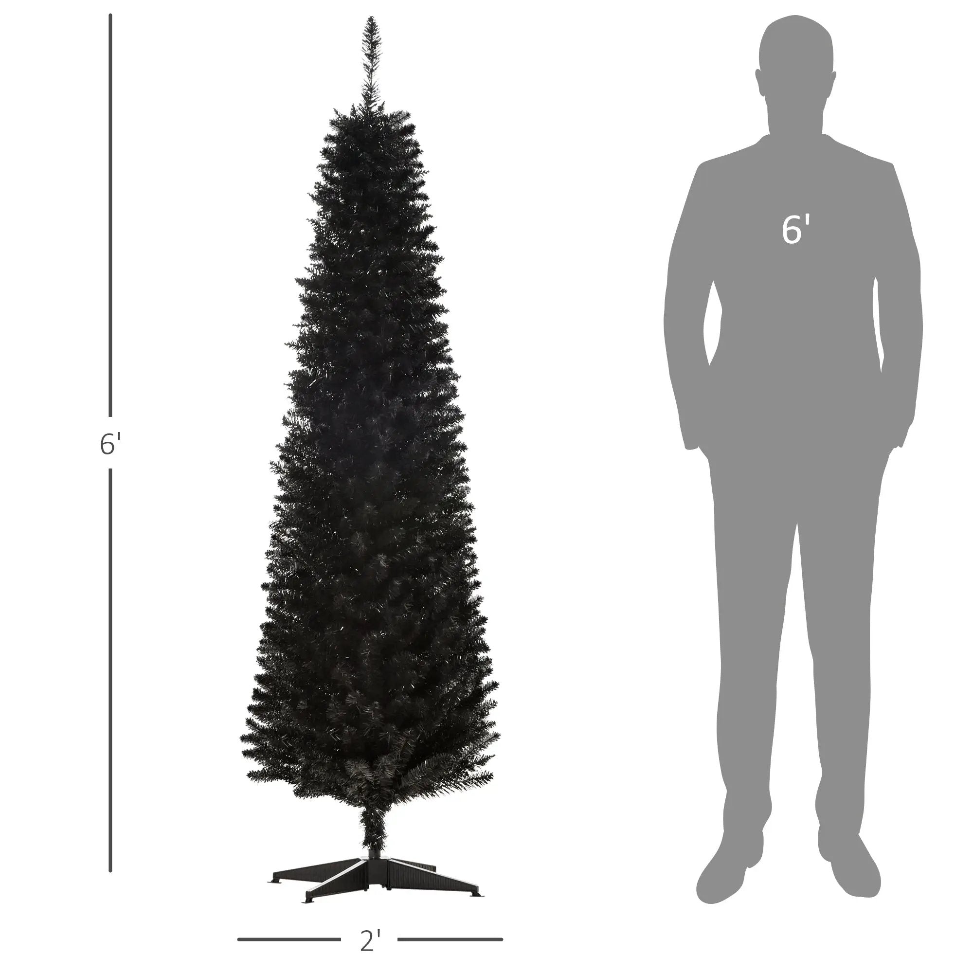 Slim Xmas Tree with Realistic Branch Tips and Plastic Stand by HouseOfZazla