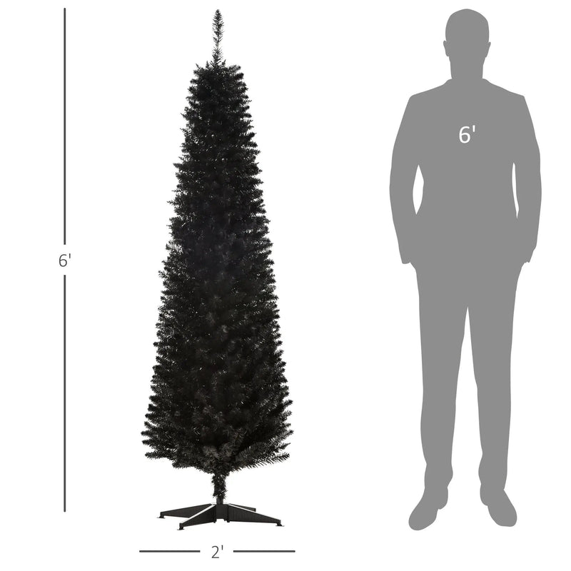 Slim Xmas Tree with Realistic Branch Tips and Plastic Stand by HouseOfZazla