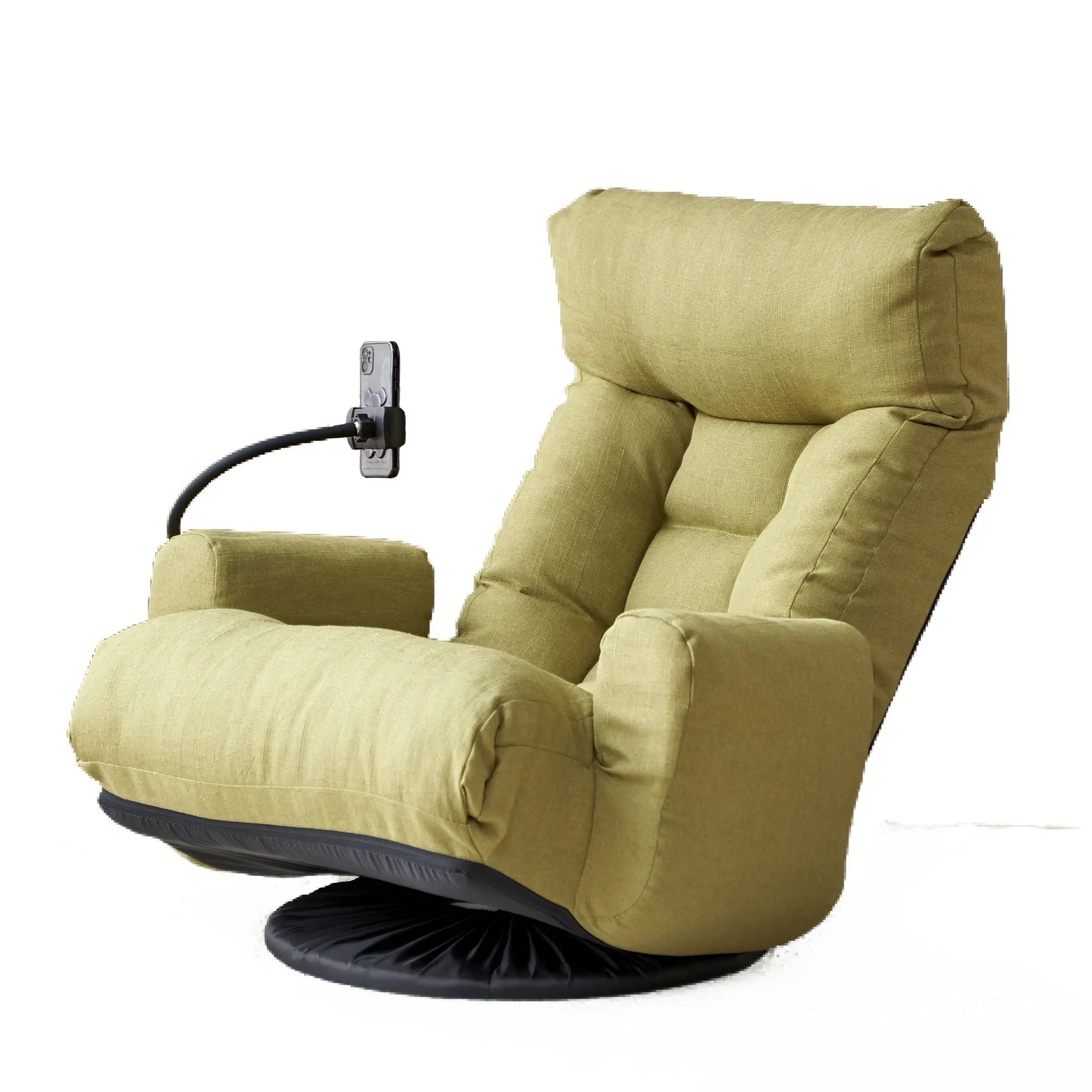 Adjustable Swivel Lounge Chair With 360 Degree Rotating Seat And Headrest Support by Unique Piece Furniture