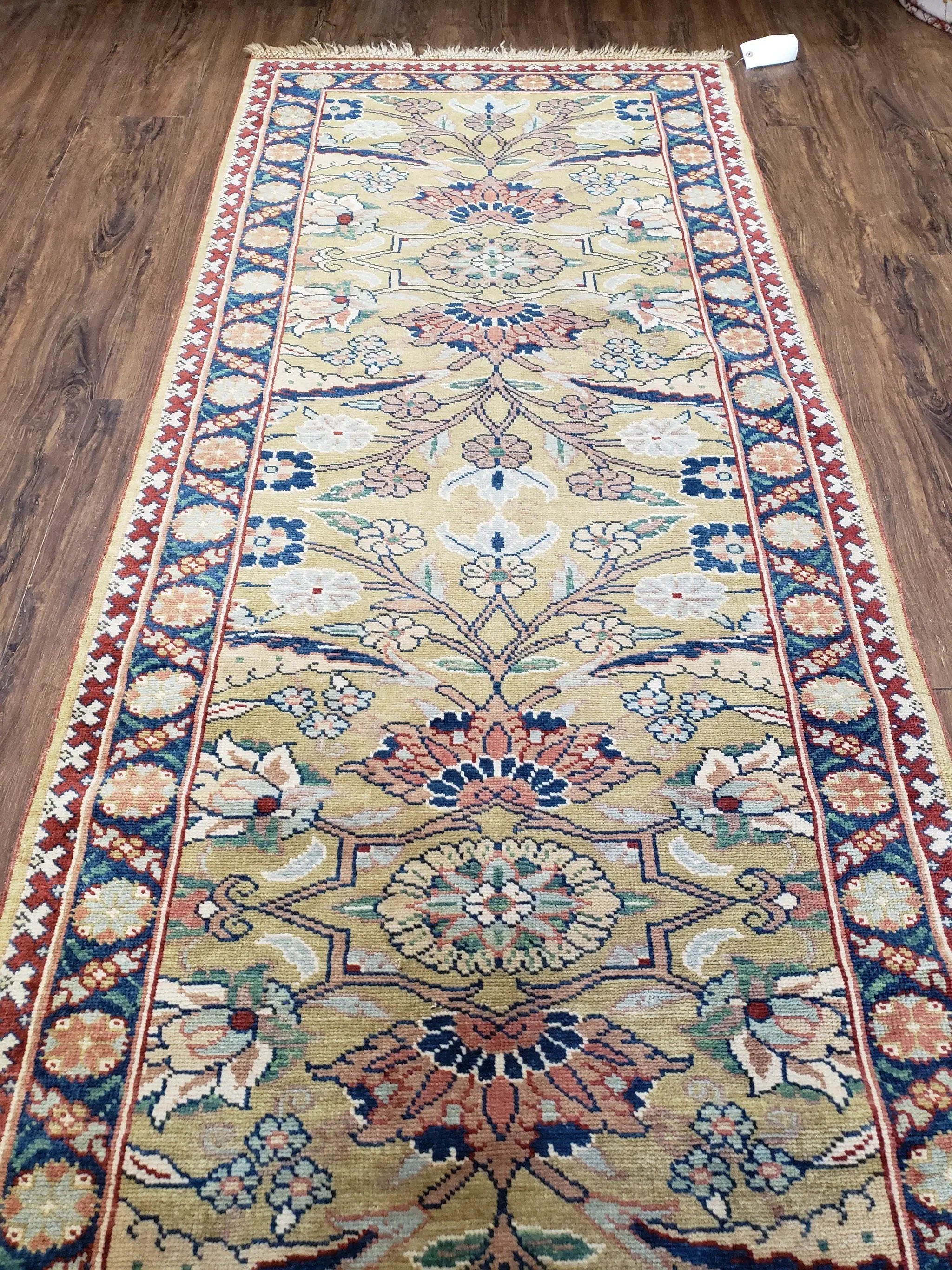 Hallway Runner Rug, Kitchen Runner, Sultanabad Hand Knotted Rug, Farmhouse Rug, 1950s Rug, Mahal Rug, Turkish Rug, Long Runner, Yellow by Jewel Rugs