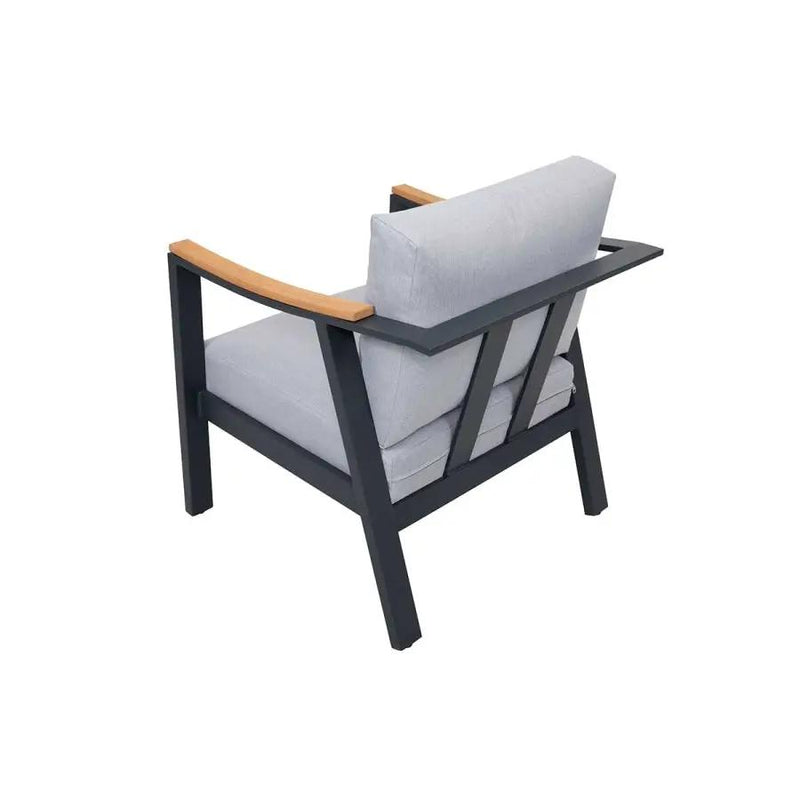 Nova 4-Piece Aluminum & Teak Sofa Set with Stationary Chairs by Outdoor-USA®