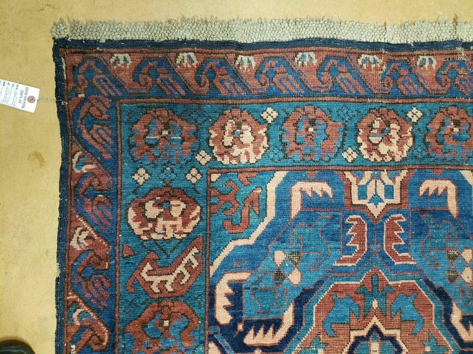 3'10" X 10' Antique Caucasian Seychor Rug Hand Made Wool Carpet Organic Dye Nice by Jewel Rugs