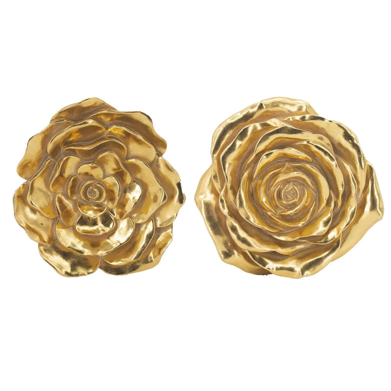 Rose Hanging Wall Accents (Set of 2) - Gold by Unique Piece Furniture