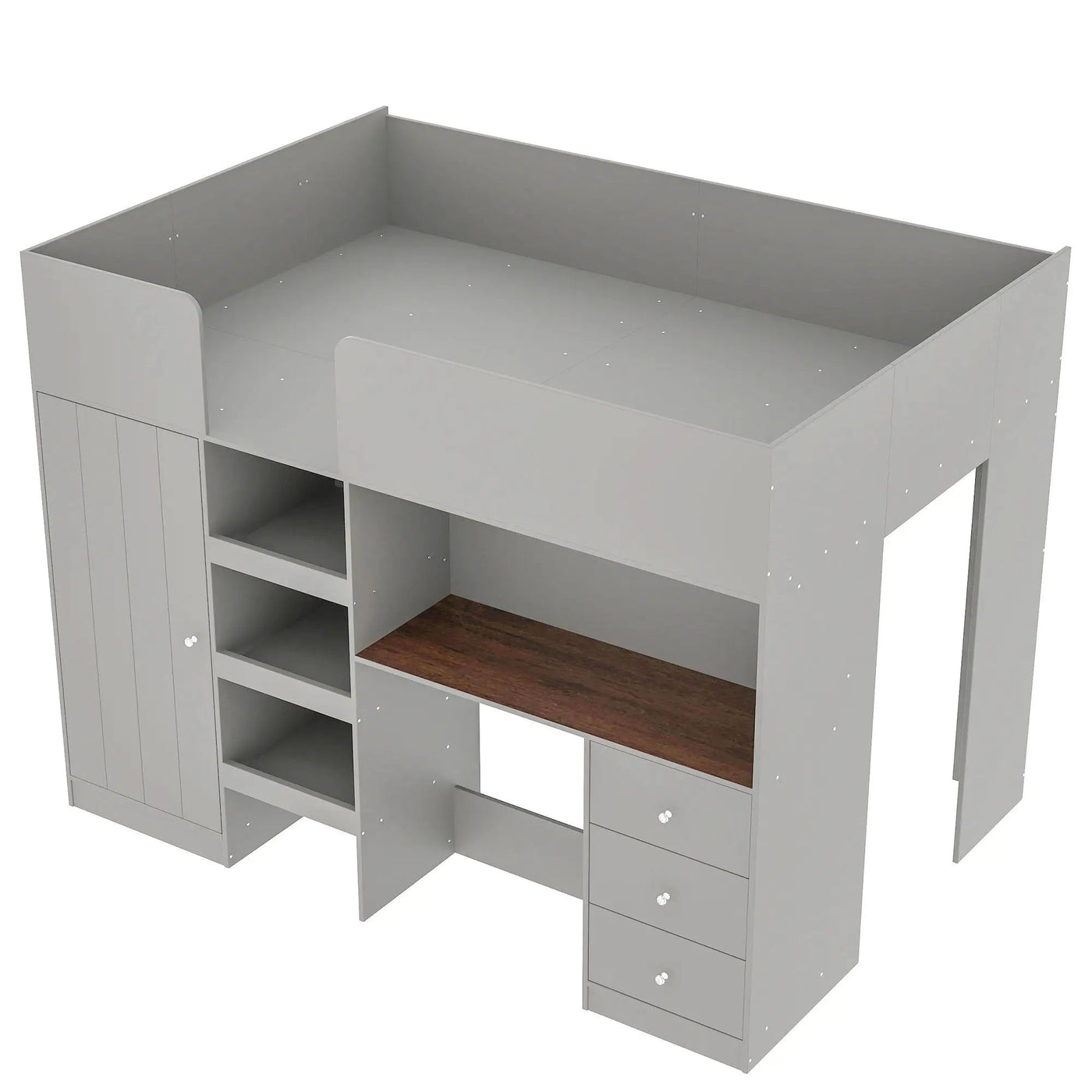 Loft Bed With Built In Wardrobe, Desk, Shelves, And Drawers by Unique Piece Furniture