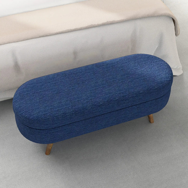 Ottoman Oval Storage Bench With Rubber Wood Legs by Unique Piece Furniture